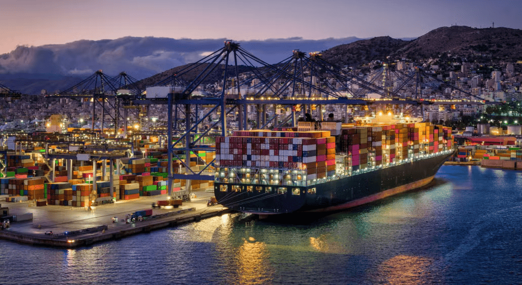 container ship at dock