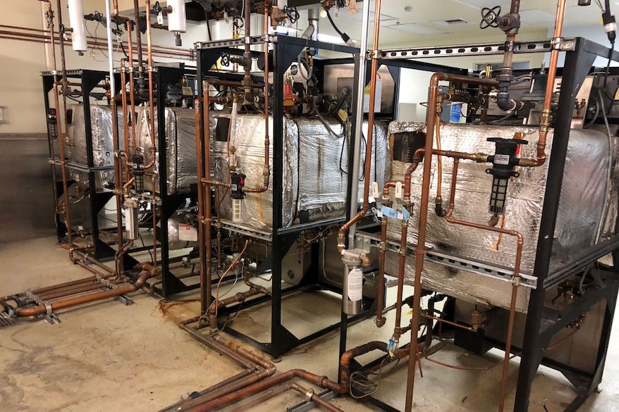 cooling water pipes in a lab