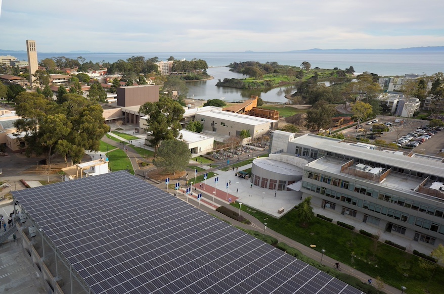 aerial photo of the Student Resource Building and the Lagoon